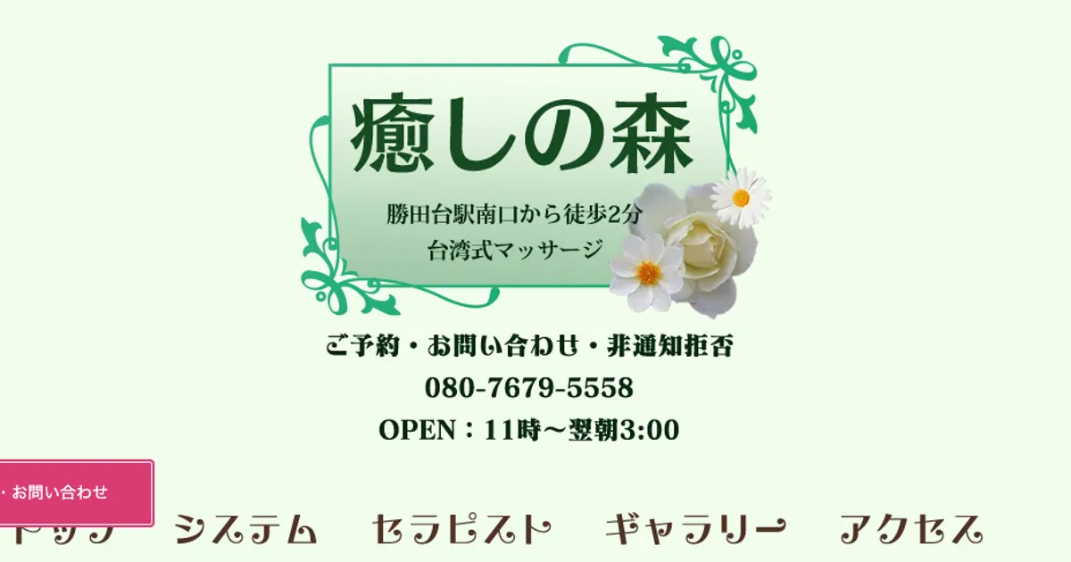 勝田台メンズエステ｜癒しの森の口コミ＆体験談