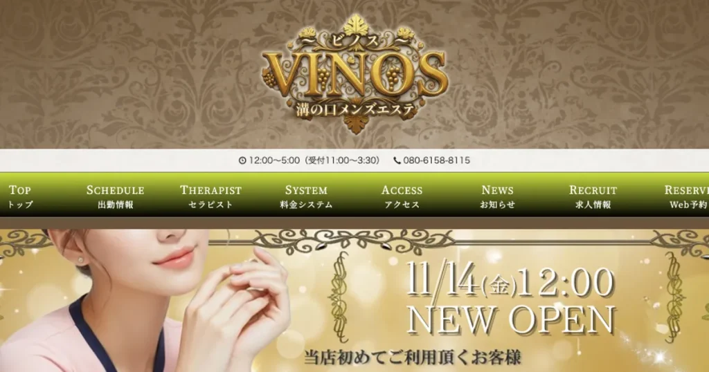 溝の口メンズエステ｜VINOSの口コミ＆体験談