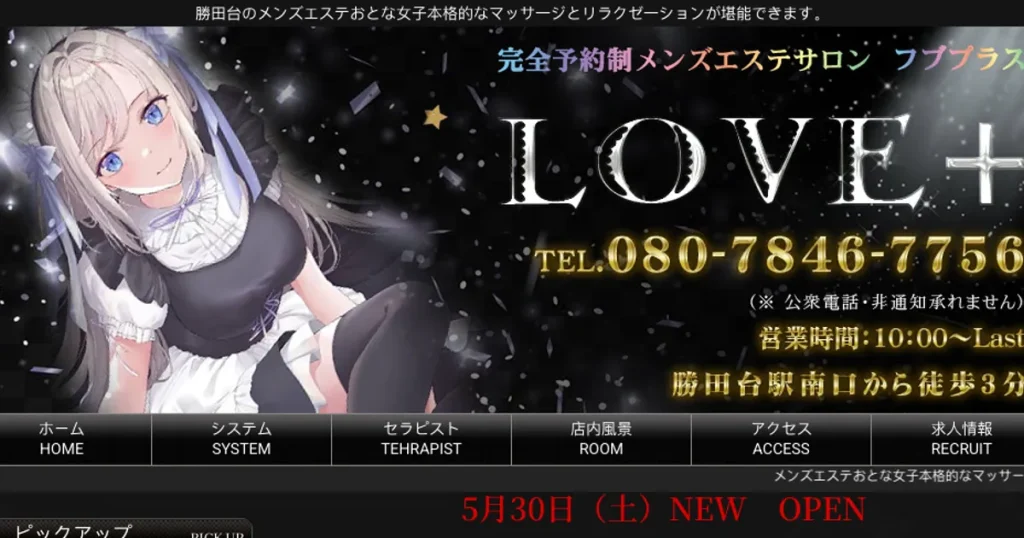 勝田台メンズエステ｜love+（フブプラス）の口コミ＆体験談