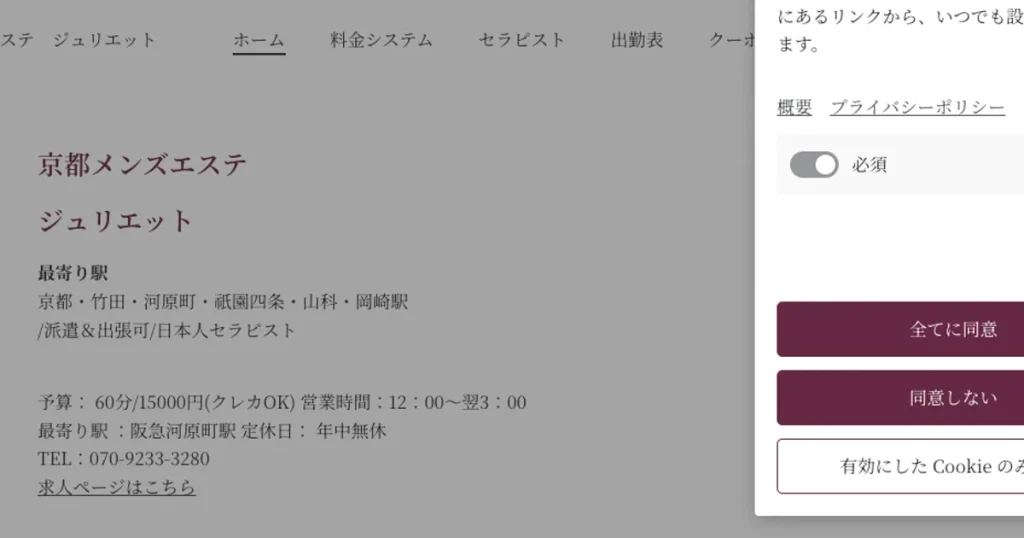 九条メンズエステ｜京都メンズエステ ジュリエットの口コミ＆体験談
