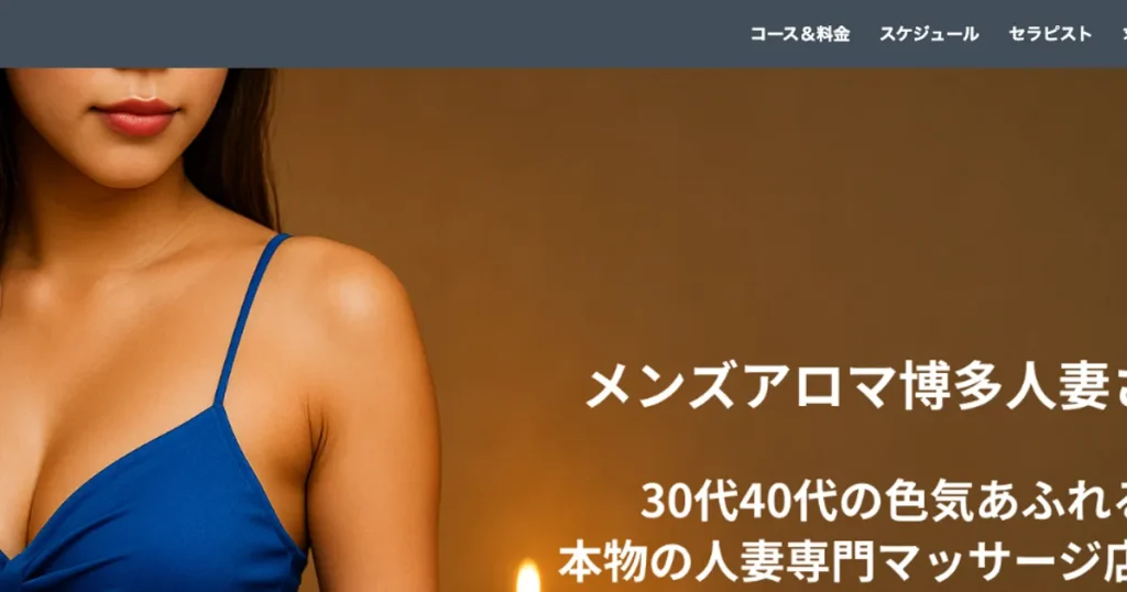 大牟田メンズエステ｜博多人妻さん 大牟田店の口コミ＆体験談